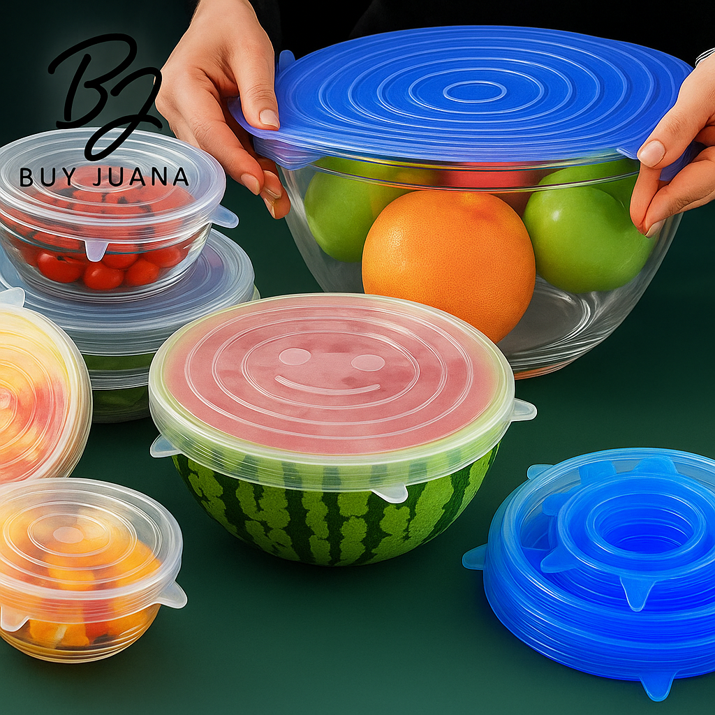 6 Tapas Elásticas Silicona Reutilizable