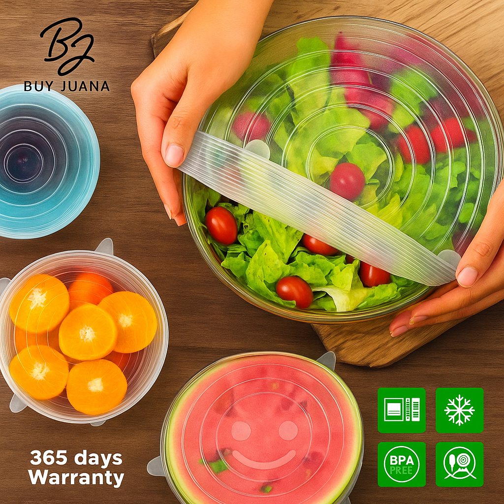 6 Tapas Elásticas Silicona Reutilizable