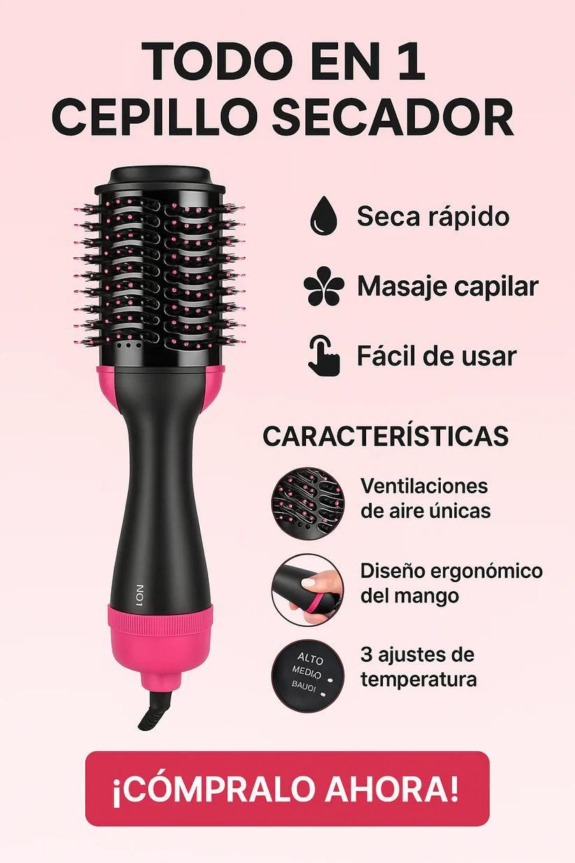 CEPILLO 3 EN 1 ¡SECA, CEPILLA Y ALISA EN UN SOLO PASO!