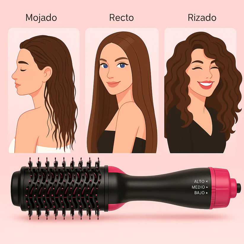 CEPILLO 3 EN 1 ¡SECA, CEPILLA Y ALISA EN UN SOLO PASO!