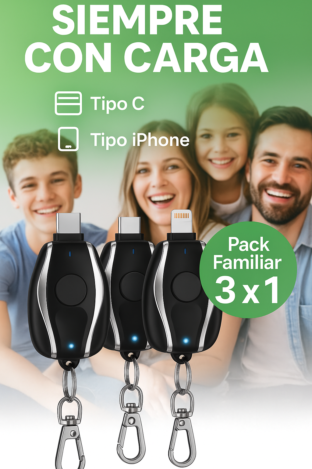 Pack Familiar - Llavero Bateria Portatil