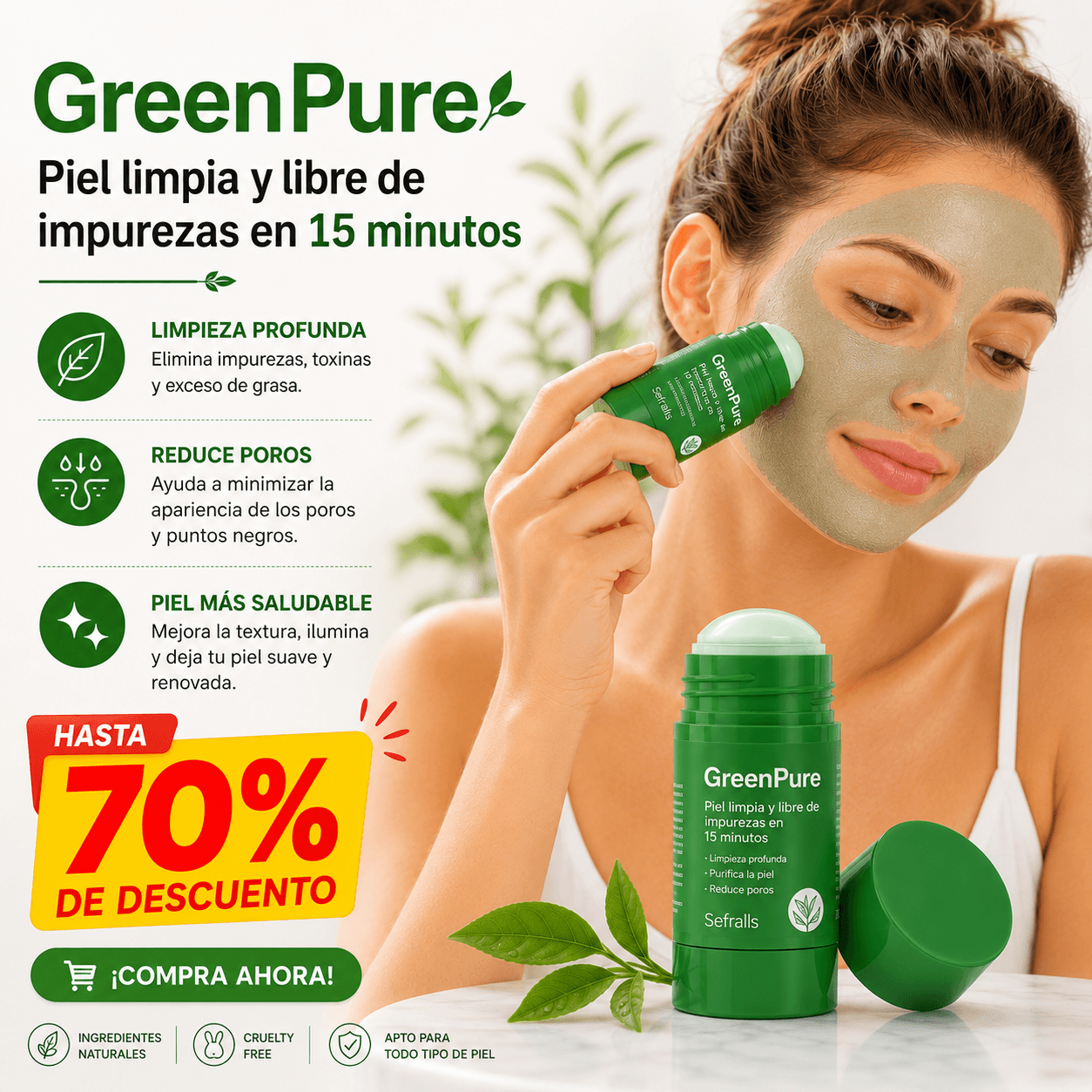 GreenPure - Piel limpia y libre de impurezas en 15 minutos