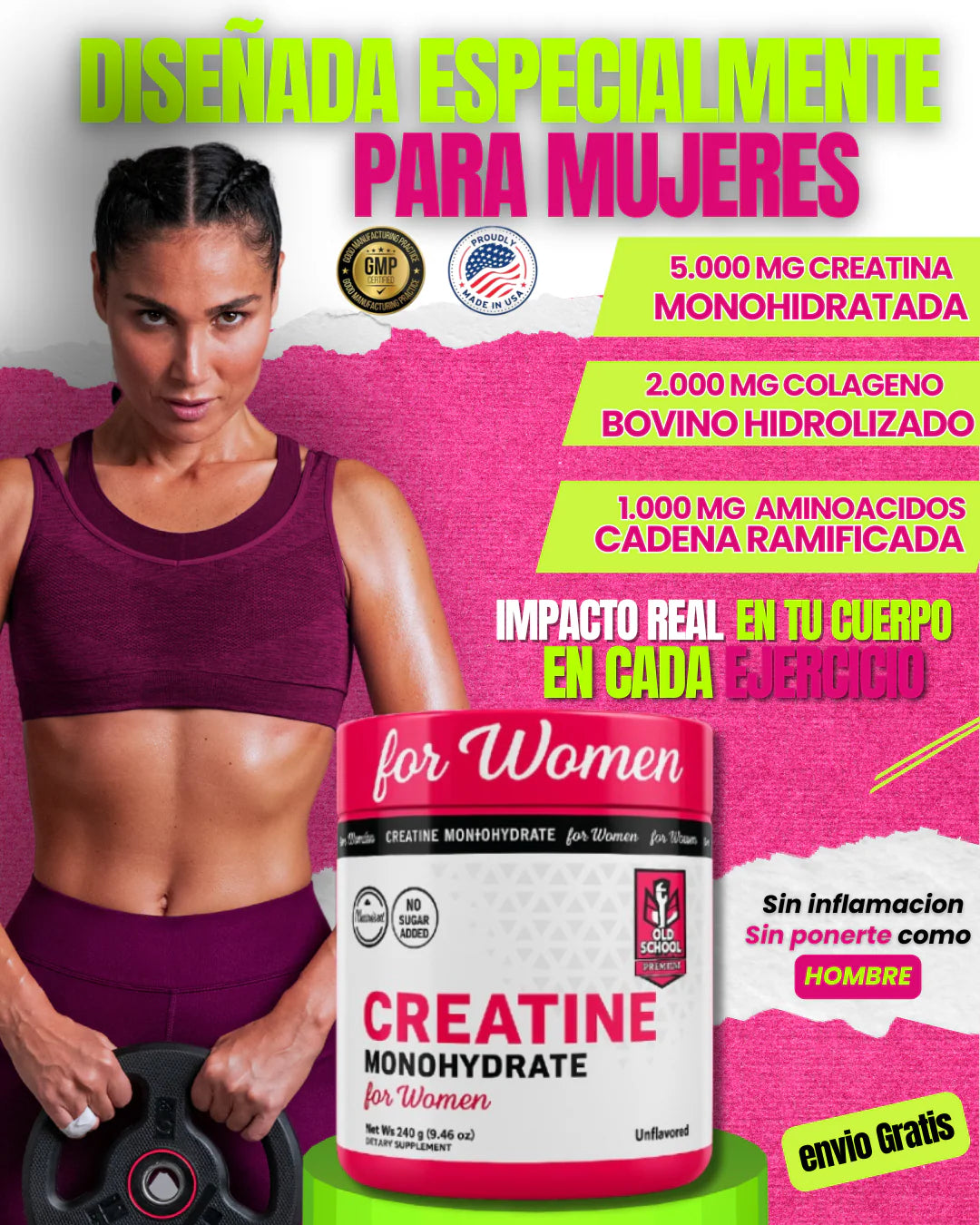 CREATINA MONOHIDRATADA “Glúteos firmes. Cuerpo fuerte. Confianza real.”